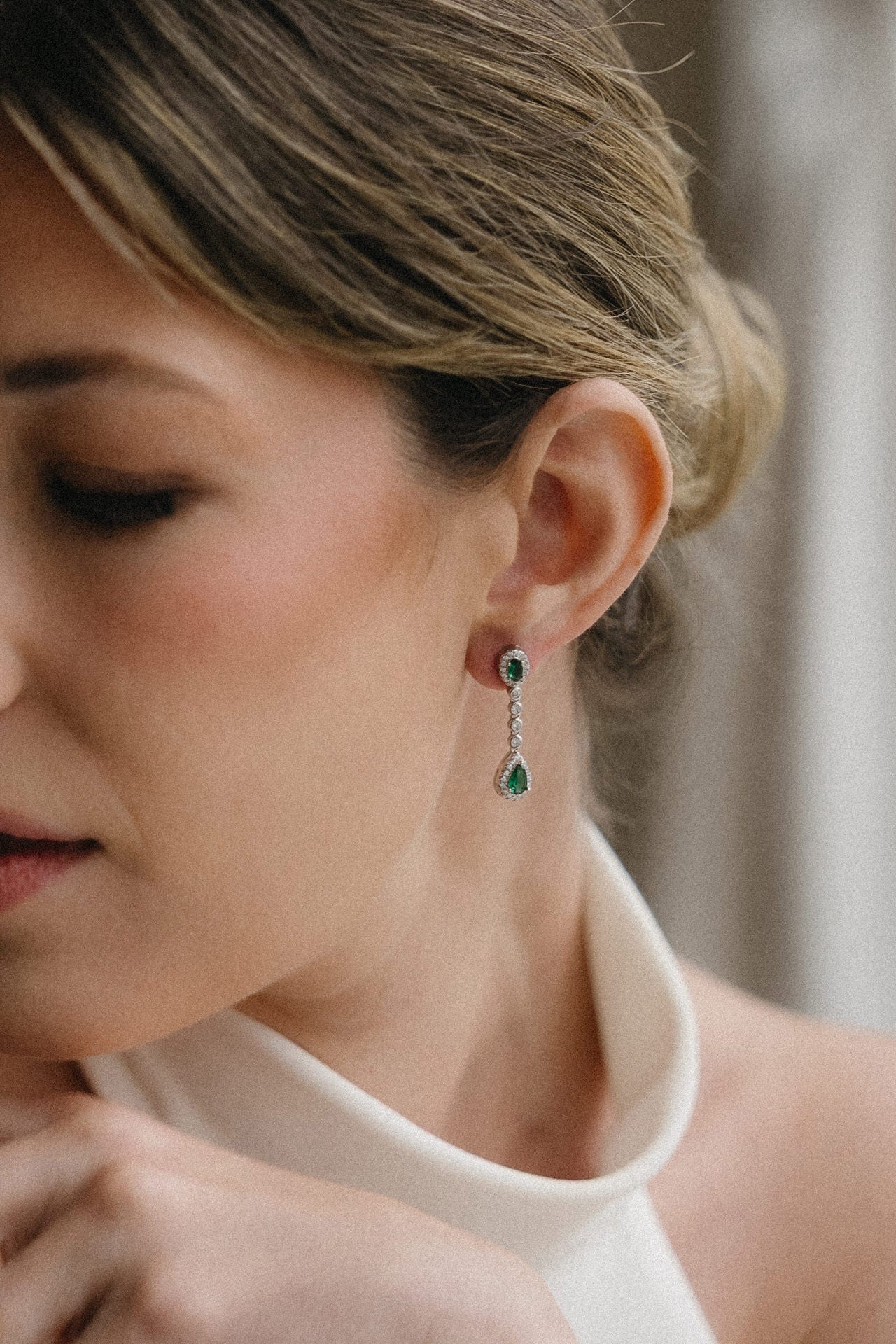 Pendientes plata con piedras verdes