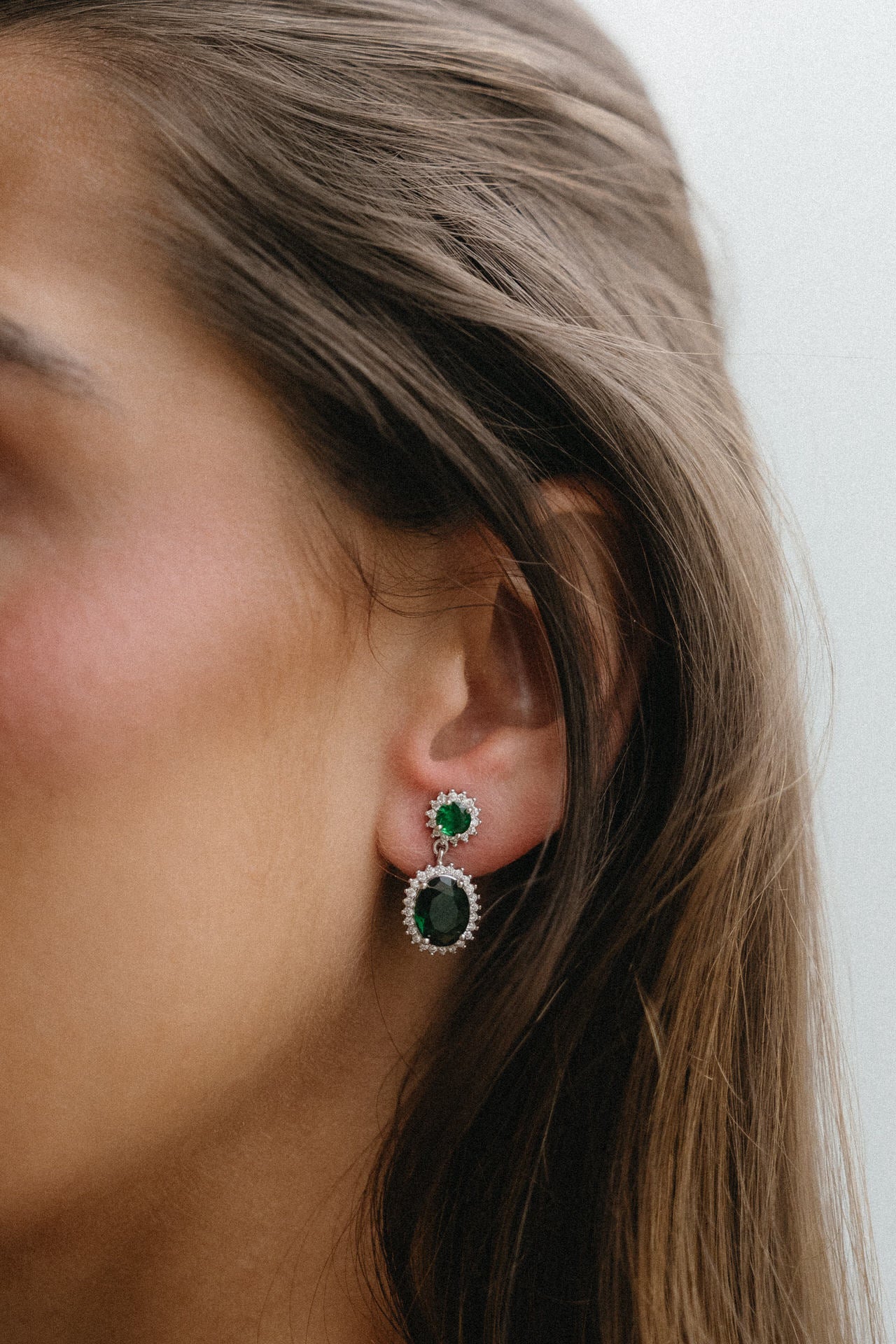 Pendientes con circonitas verdes