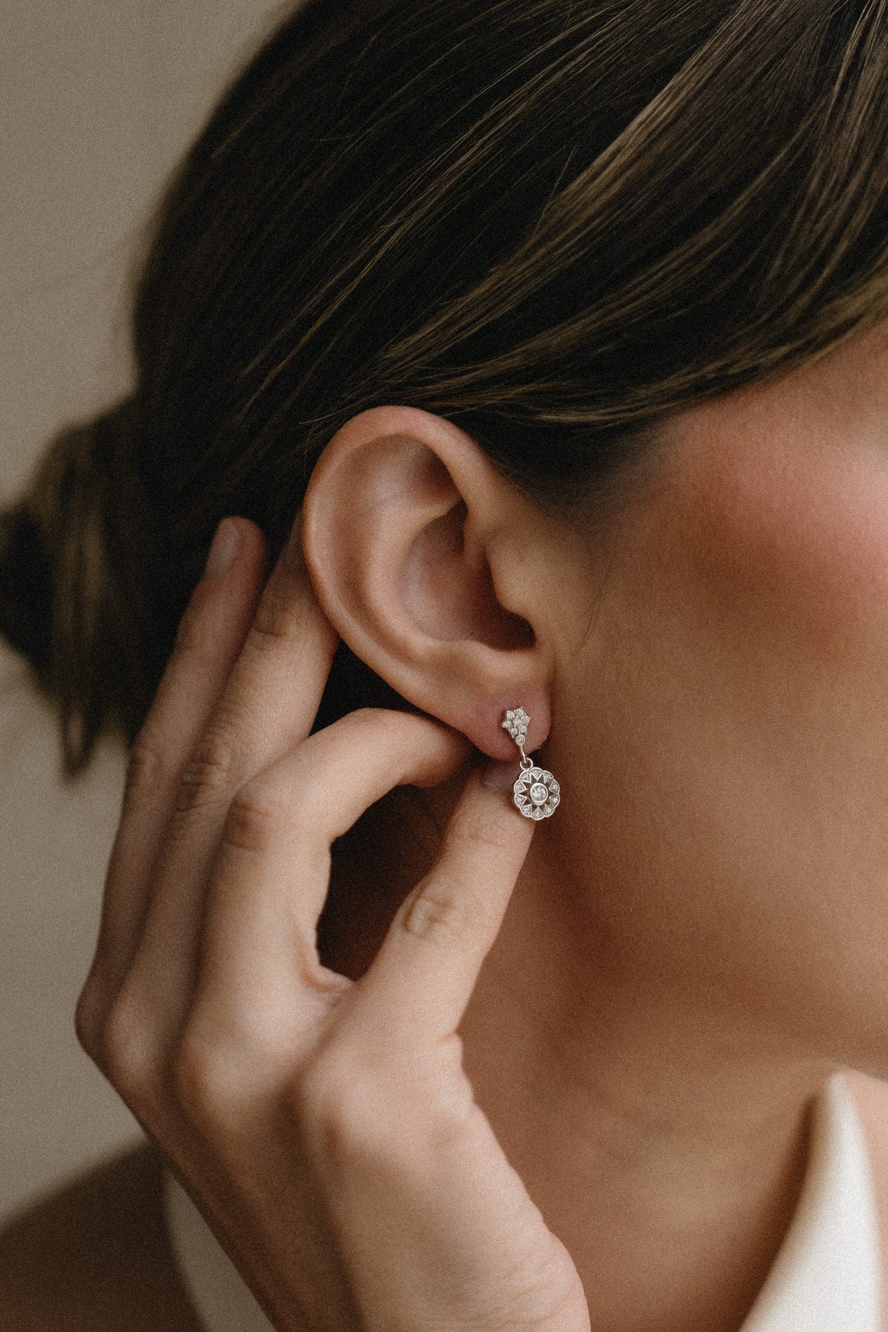 Pendientes flor geométrica