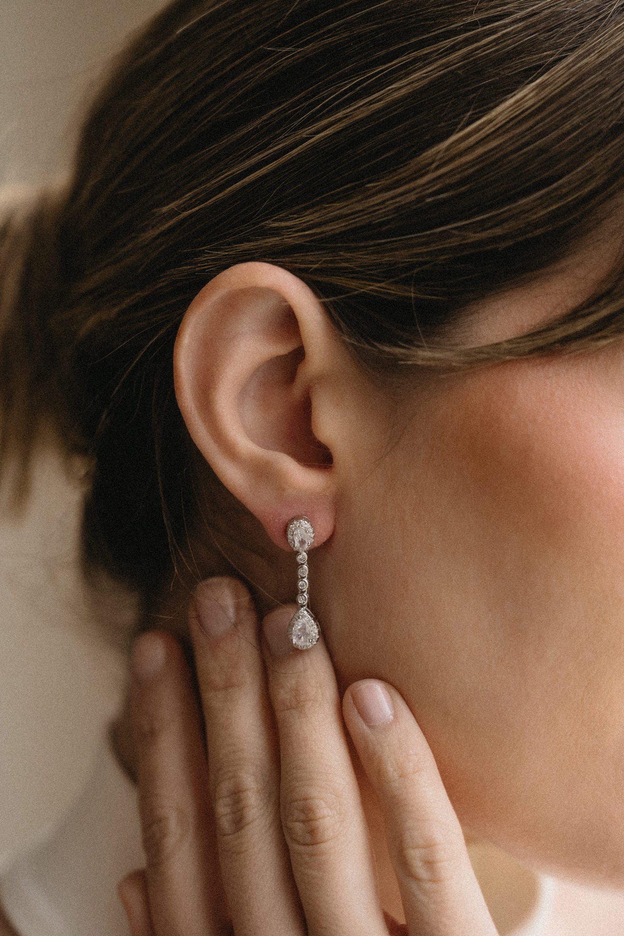 Pendientes de novia circonitas