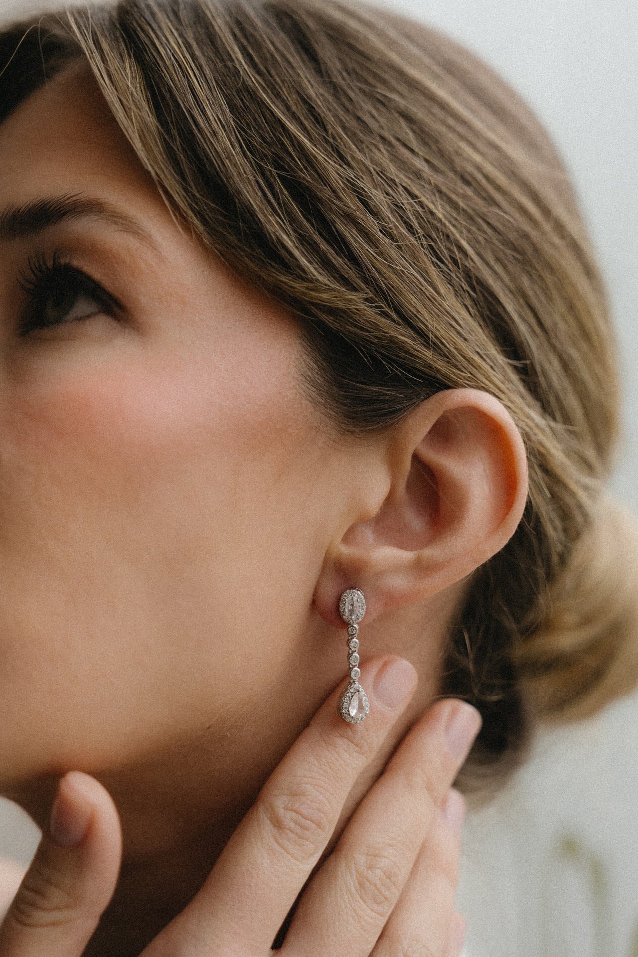 Pendientes de novia circonitas