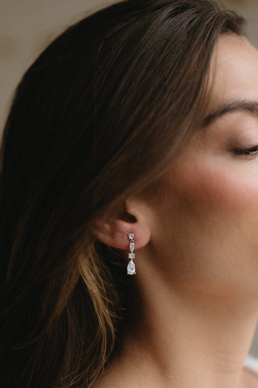 Pendientes largos cristales y circonitas