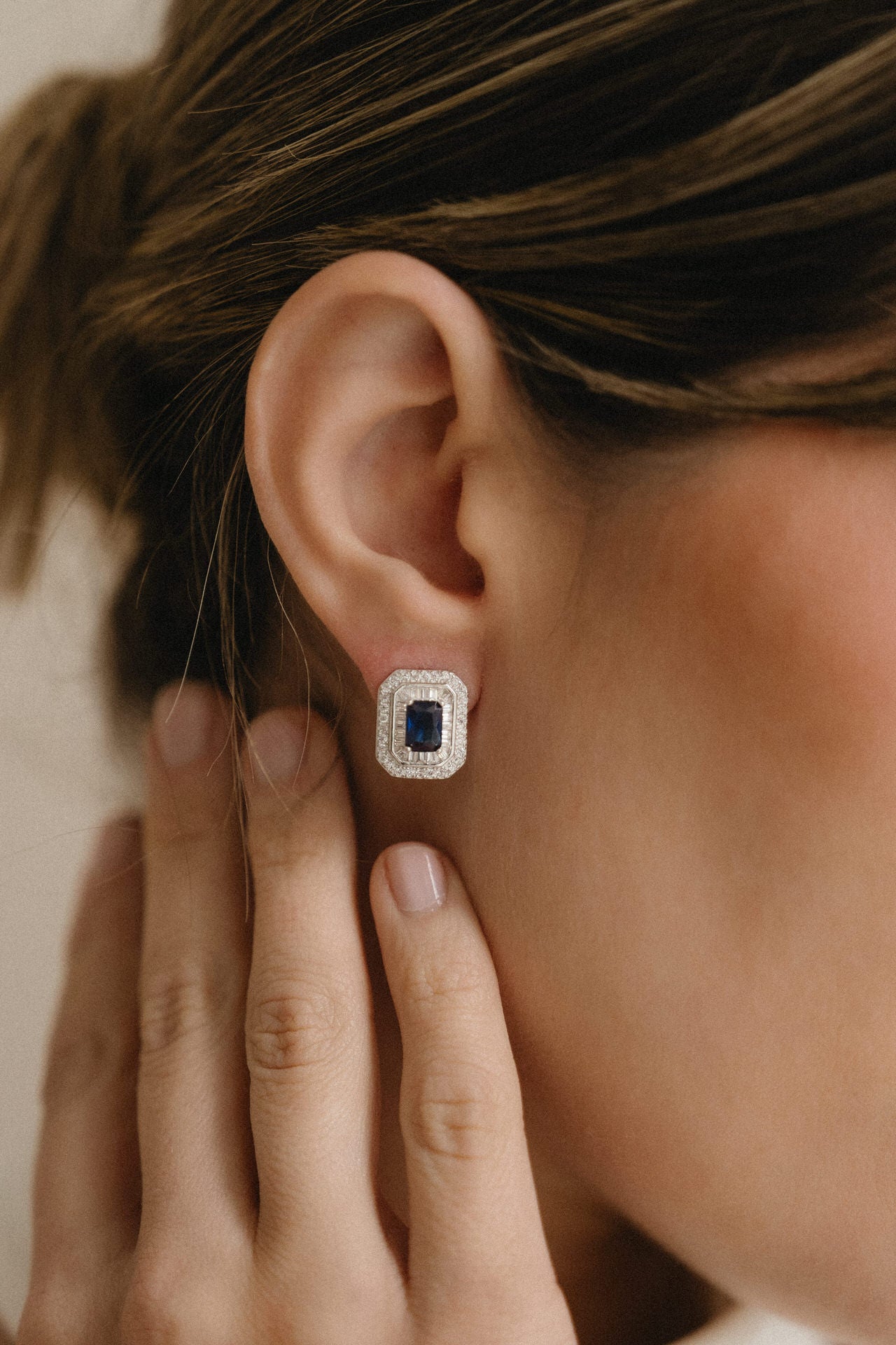 Pendientes de novia azul