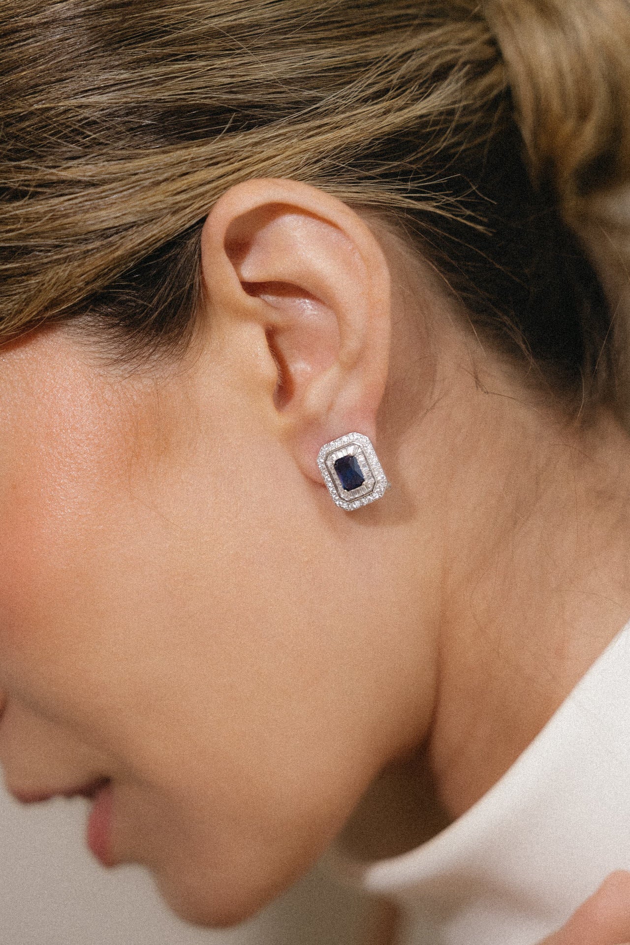 Pendientes de novia azul