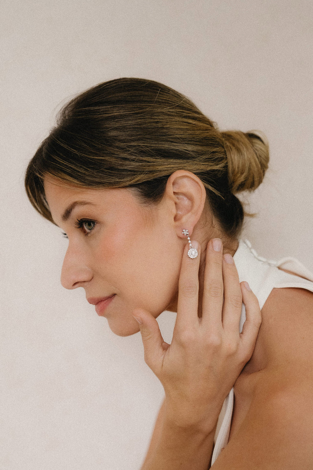 Pendientes largos con circonitas