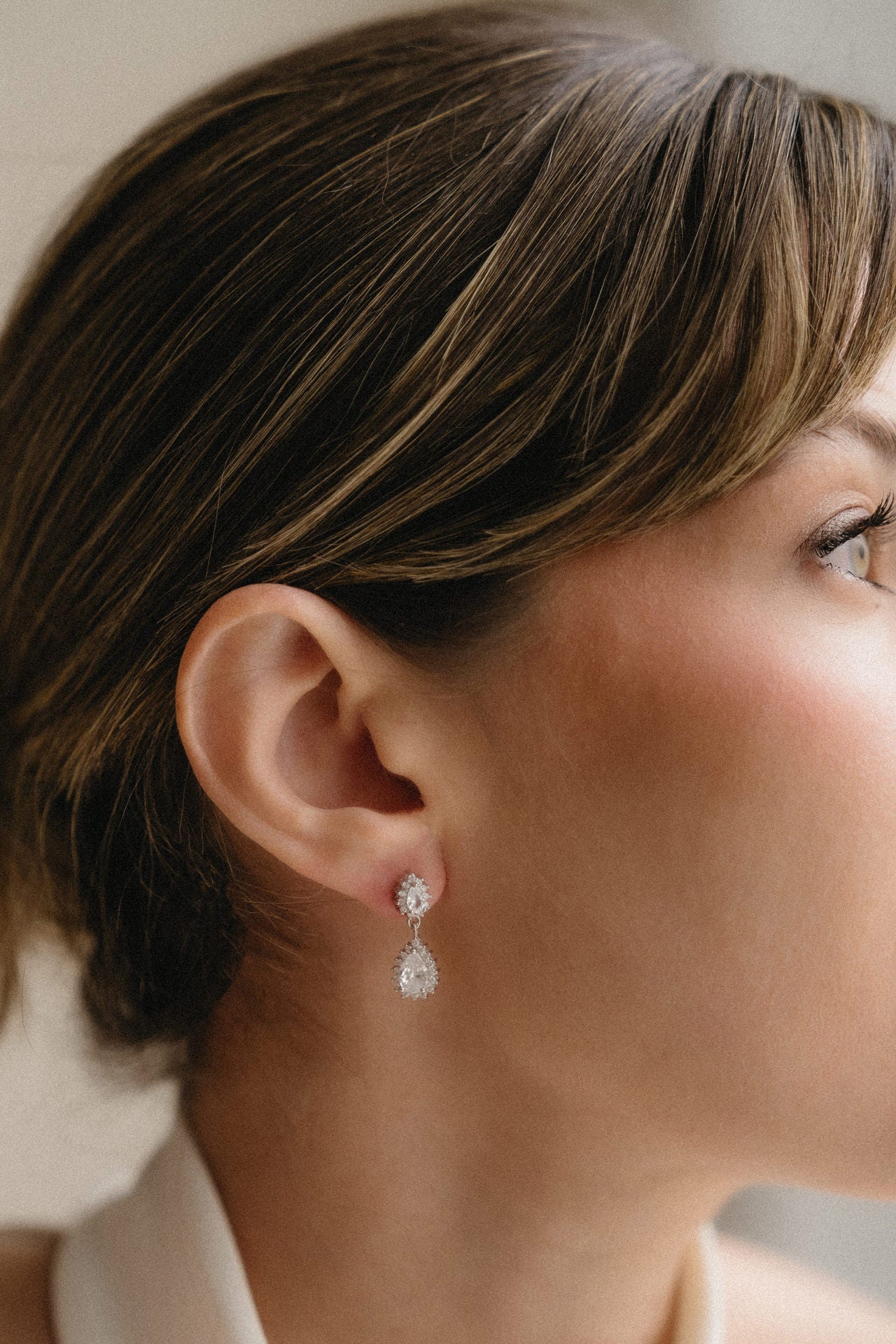 Pendientes de novia doble lágrima