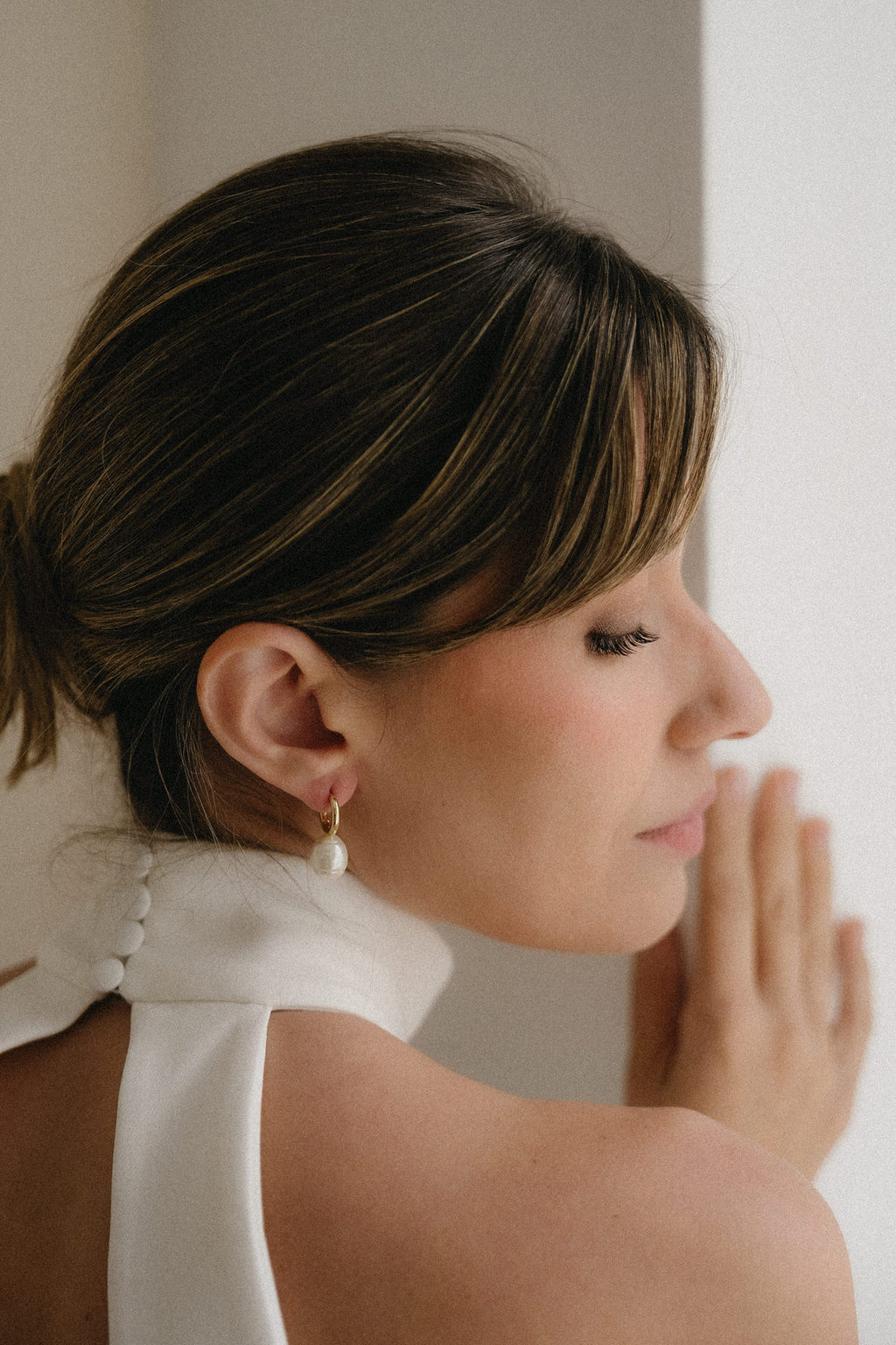 Pendientes aro con perla barroca
