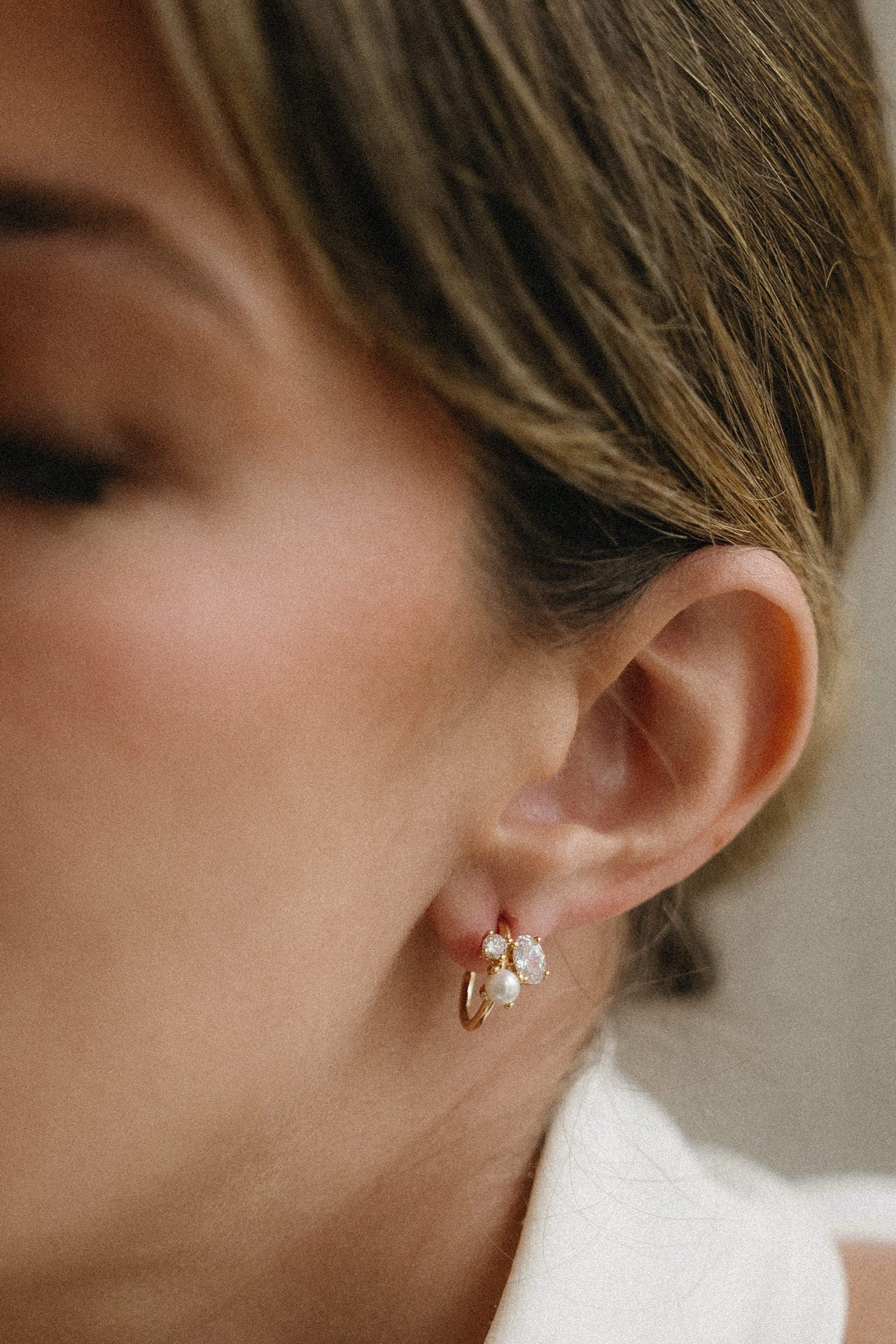 Pendientes pequeños con cristal y perla
