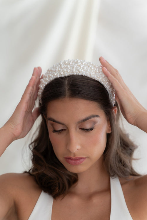 Diadema de novia con perlas