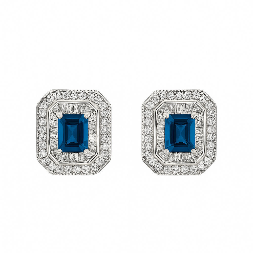 Pendientes de novia azul