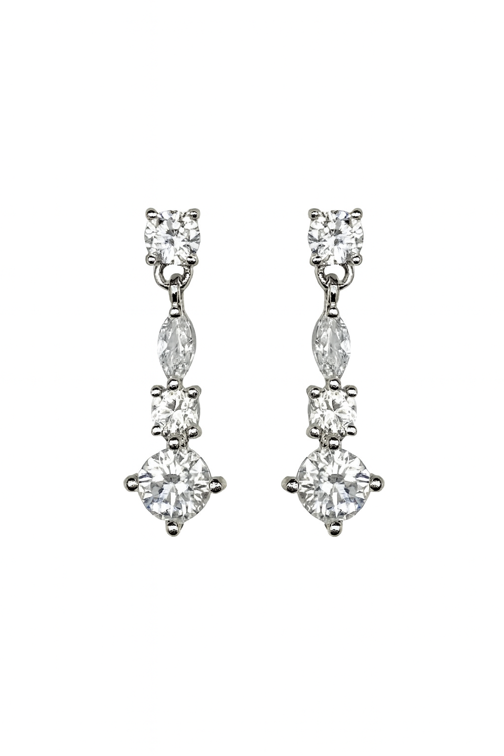 Pendientes de novia con caída de circonitas