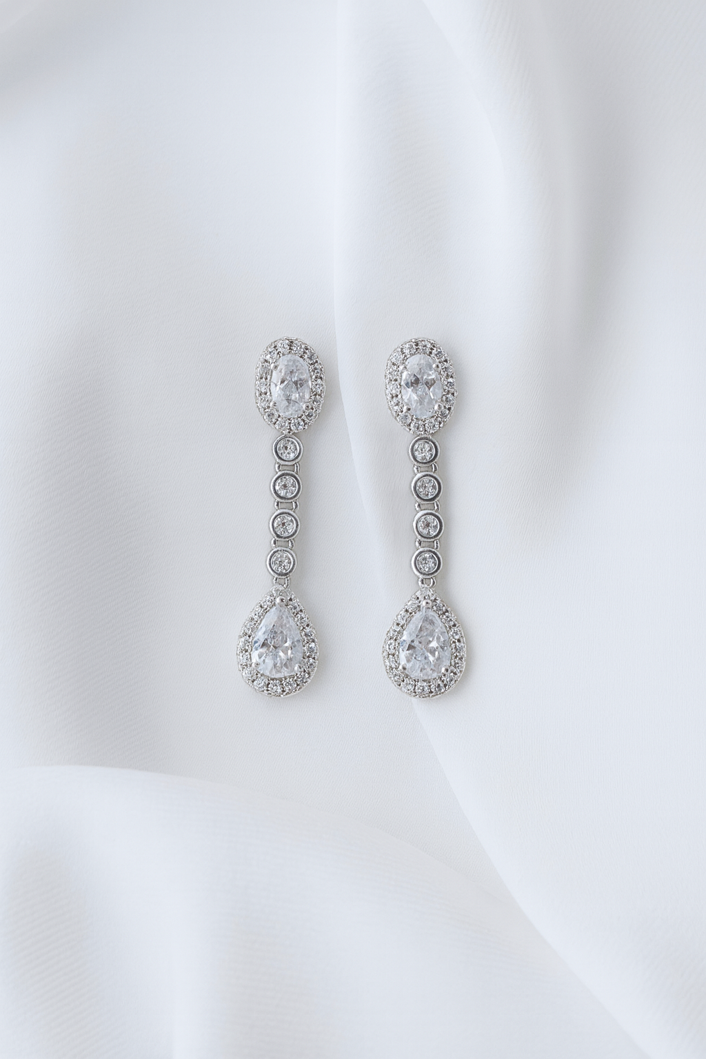 Pendientes de novia circonitas