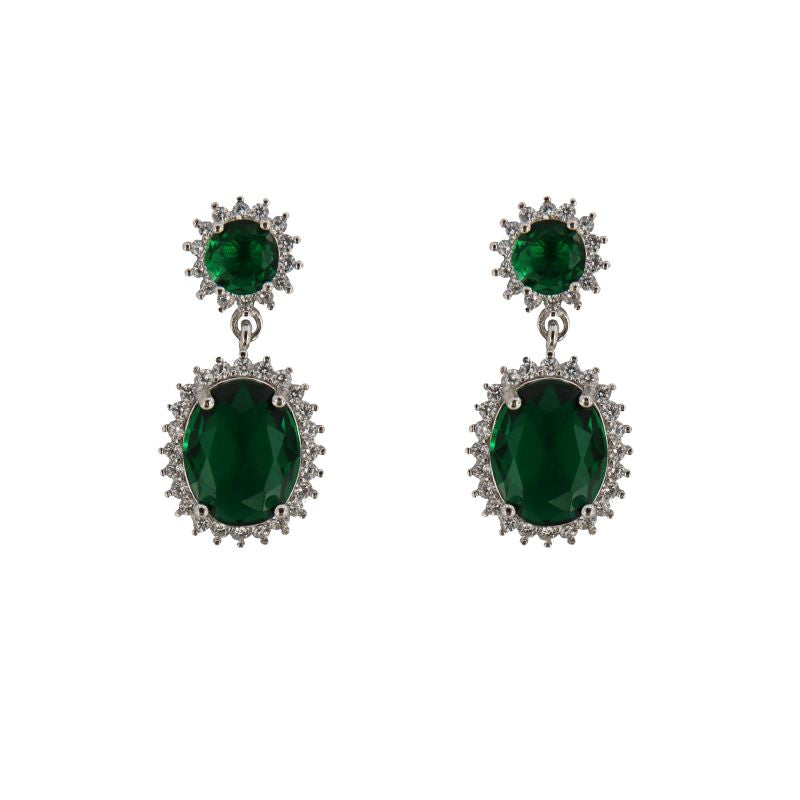 Pendientes de novia con circonitas verdes