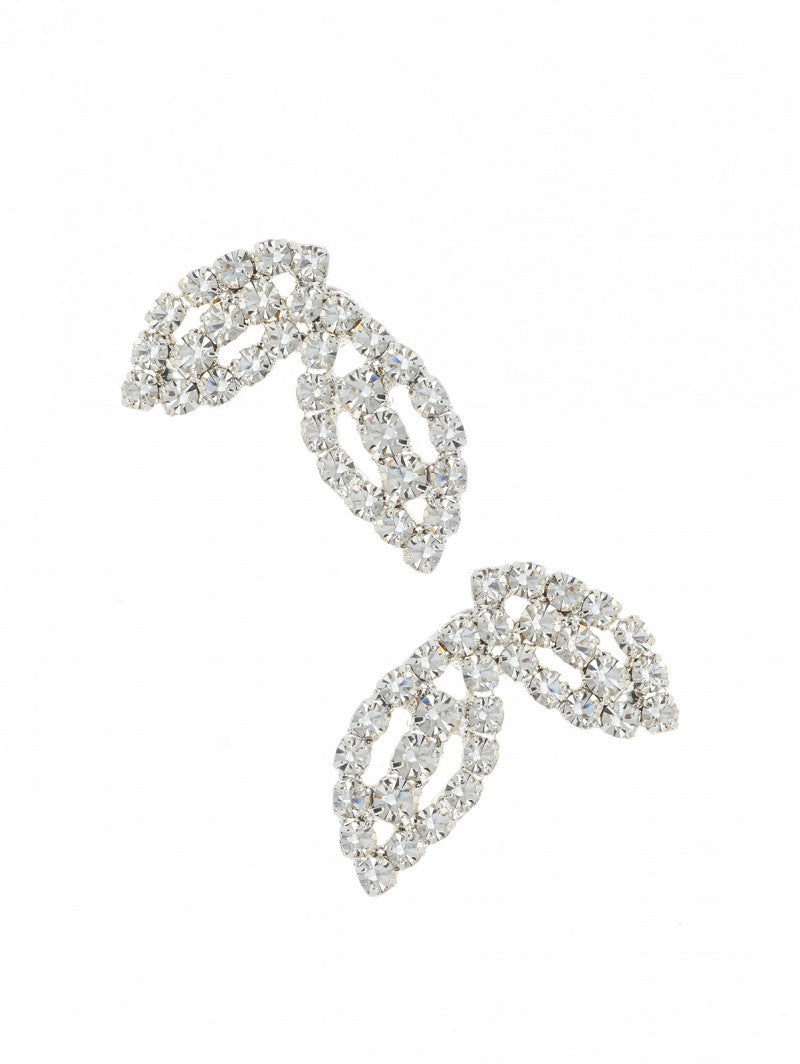 Pendientes de novia plateados con diseño de hojas