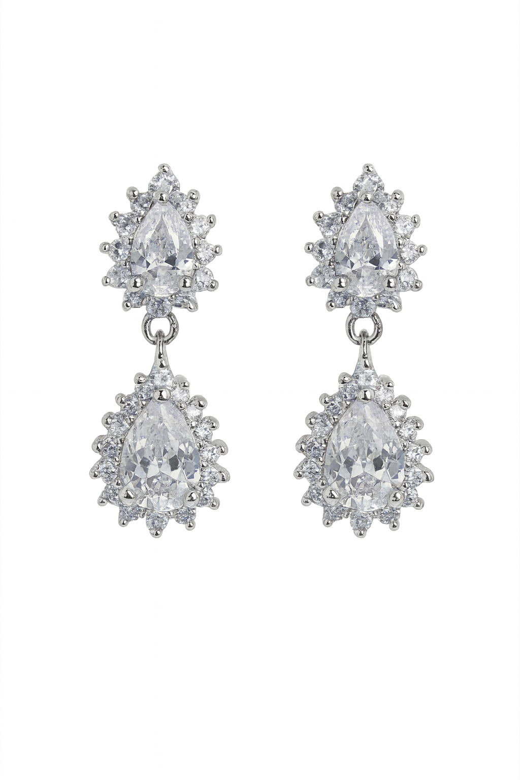 Pendientes de novia doble lágrima