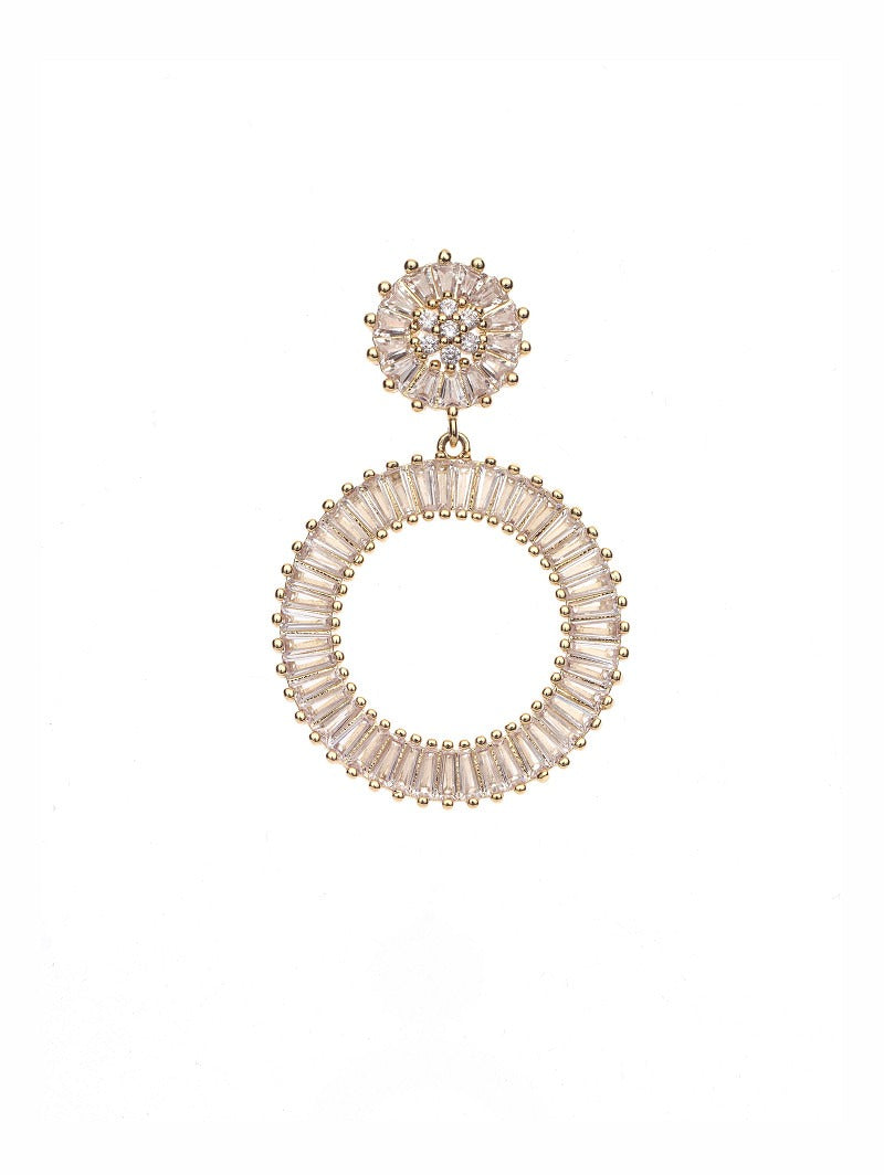 Pendientes dorados con strass