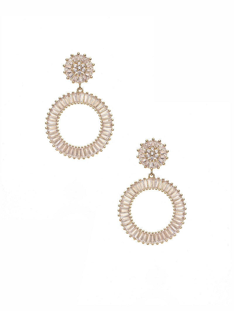 Pendientes dorados con strass