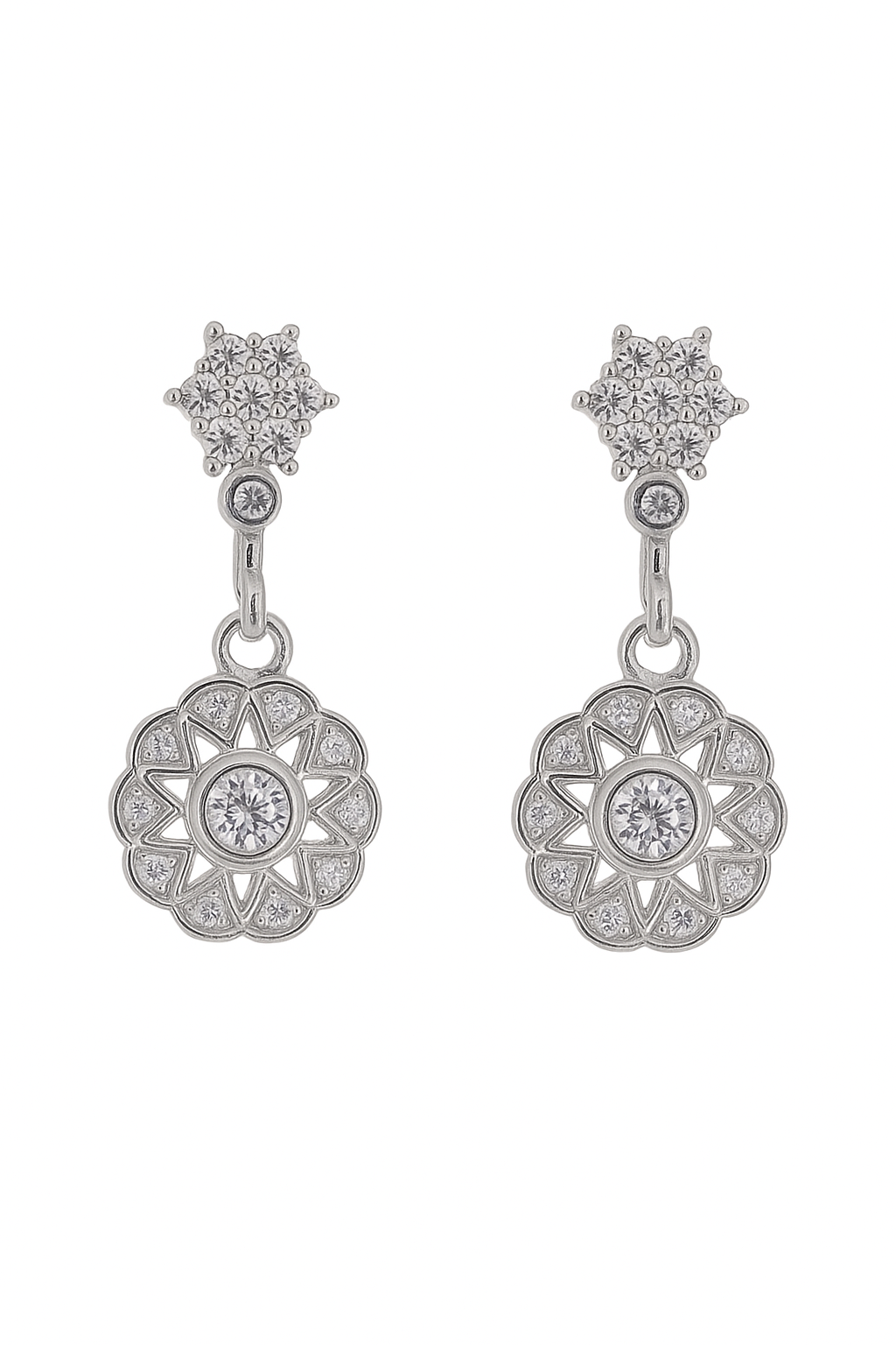 Pendientes de novia flor geométrica