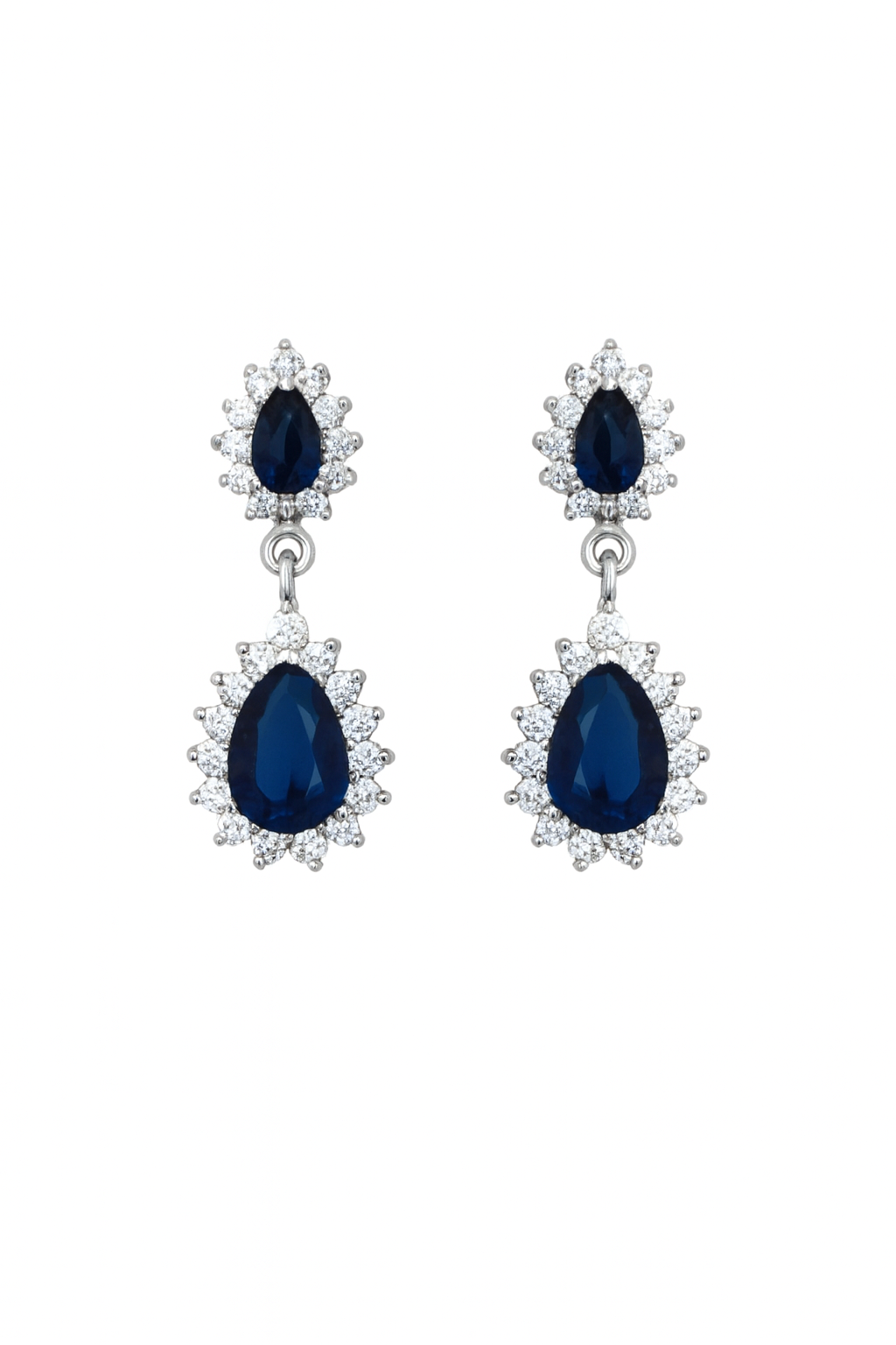 Pendientes de novia lágrima azul