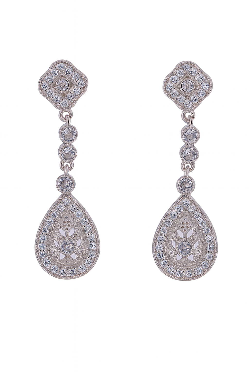 Pendientes de novia lágrima calada