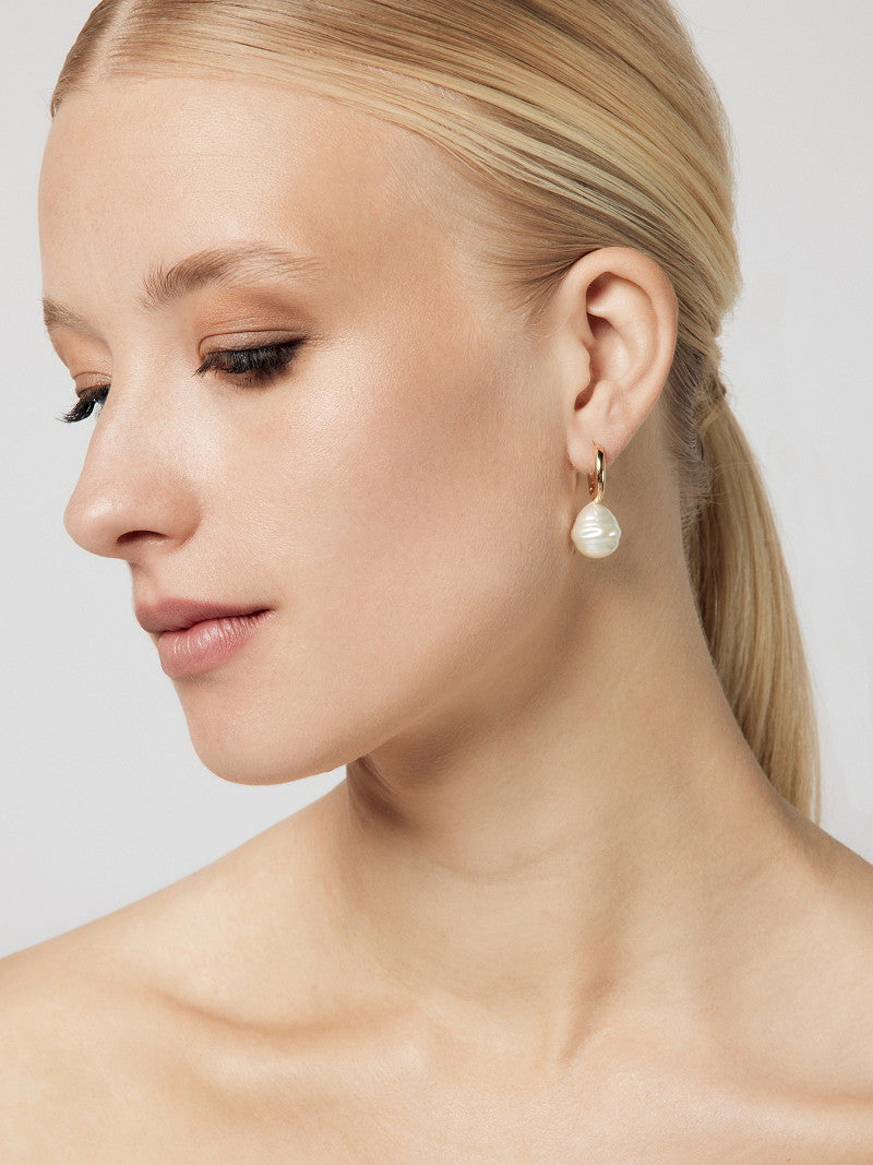 Pendientes de novia con perla barroca