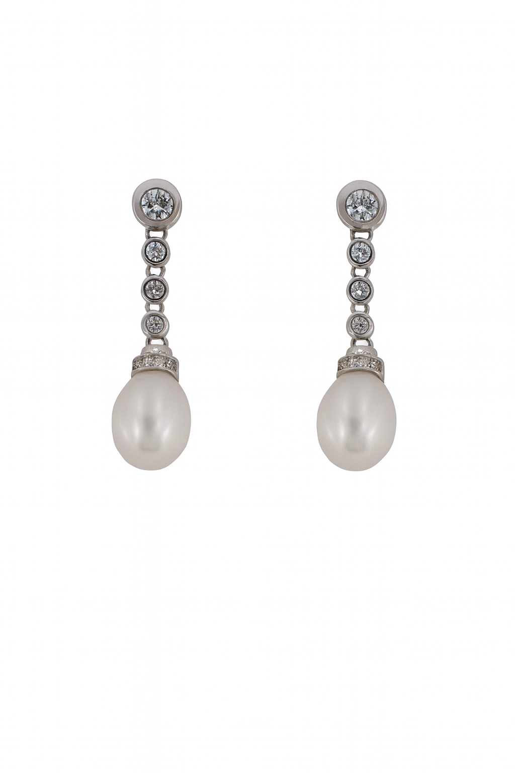 Pendientes de novia con perlas y cristales