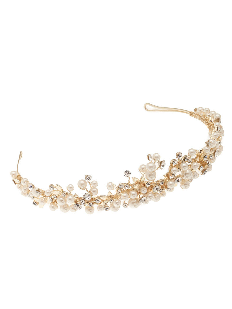 Tiara de novia con perlas