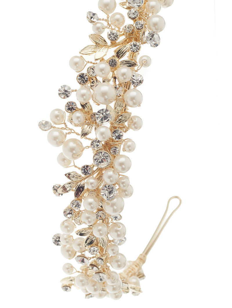 Tiara de novia con perlas