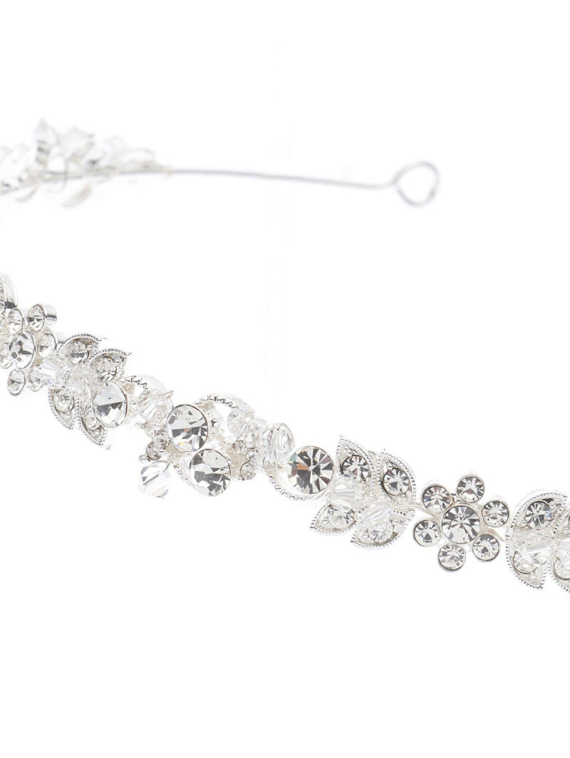 Tiara de novia con perlas y cristales