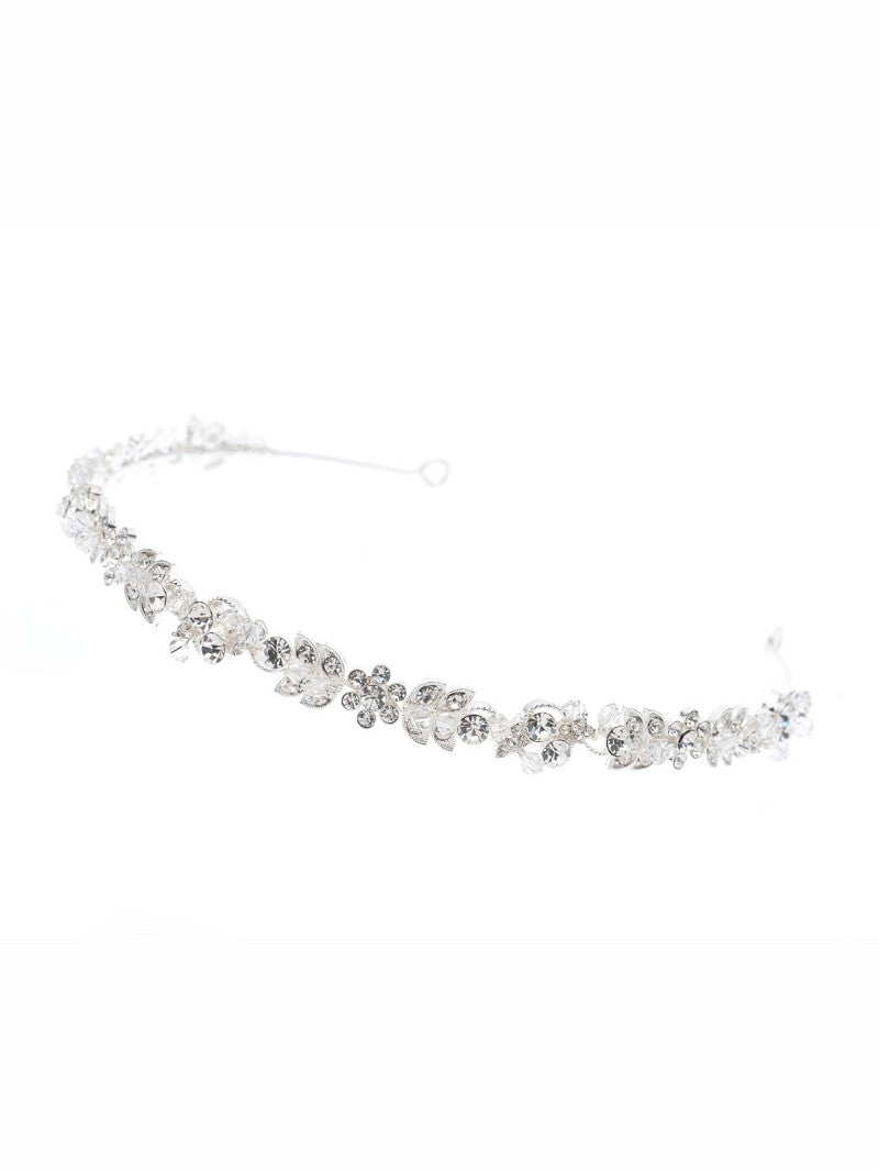 Tiara de novia con perlas y cristales
