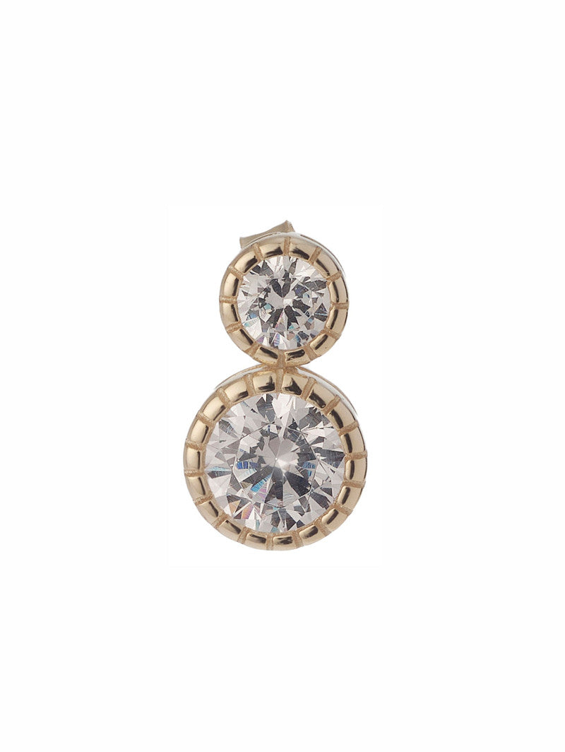 Pendientes pequeños dorados con cristal