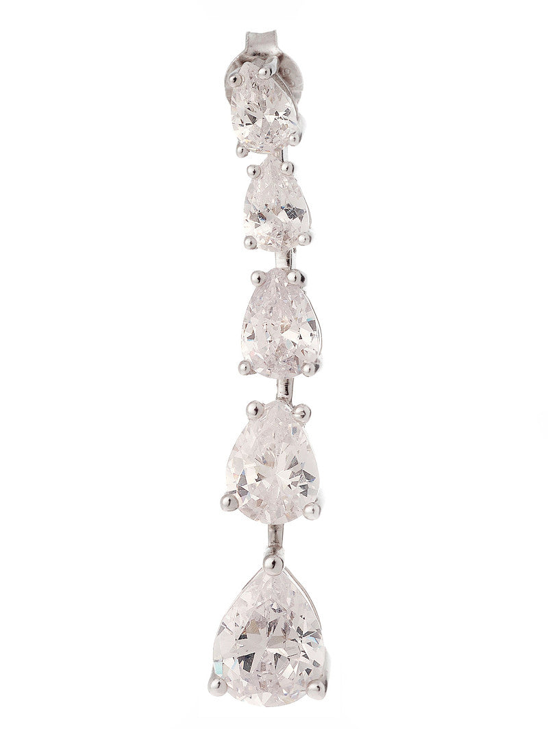 Pendientes largos con cristales en lágrima